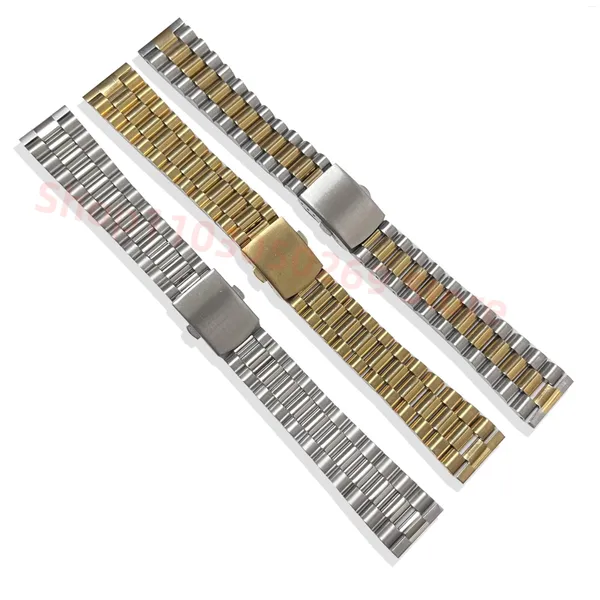 Regardez des bandes 20 mm 316l en acier inoxydable Silver Gold Band Strap Universal Straight End Fit pour Rox Skx