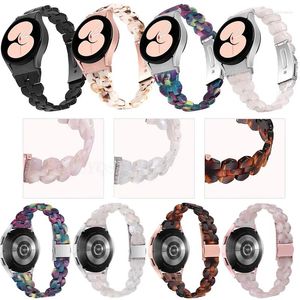 Bracelets de montre 20MM Bracelet en résine de motif de diamant acrylique pour Samsung Galaxy 5 PRO 45mm 5/4 40 44mm / 4 classique 42mm 46mm Bracelet pour dames