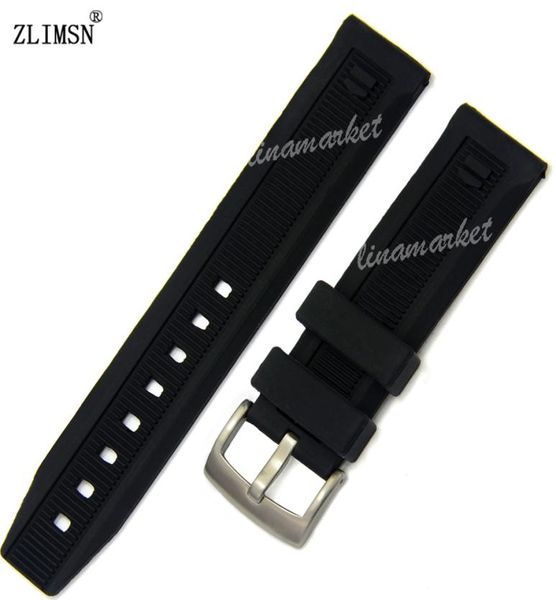 Watch Bands 20 mm Men Band Strap Band Watch Band Soft Silicone Rubber Watch Band Silver Black Black Boucle Watch Bands Relojes Homb4250082