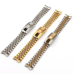 Bekijk bands 20 mm zilveren goud roestvrijstalen horlogeband vervangen voor strap Datejust band onderzeeër polsband accessoires2429