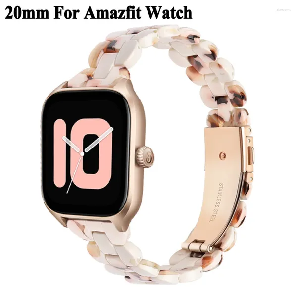 Bracelets de montre 20mm Bracelet pour Amazfit GTS 4 4mini Bracelet de montre en résine Bip U 3 Pro S Lite 2 Mini 2e Bracelet de montre intelligente GTR 42mm