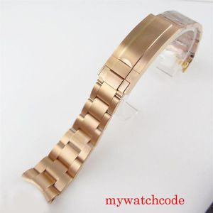 Horlogebanden 20 mm breed 904L Oyster roestvrijstalen armband Zwart PVD verguld Implementatiegesp Horlogeonderdelen Hele22310H
