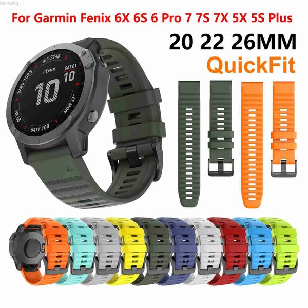 Bracelets de montre 22 20 26MM bracelet QuickFit pour Garmin Fenix 6X 6 6S Pro bracelet en silicone pour Fenix 7S 7X 7 5X 5 5S 945 965 Epix Gen 2 Correa 24323