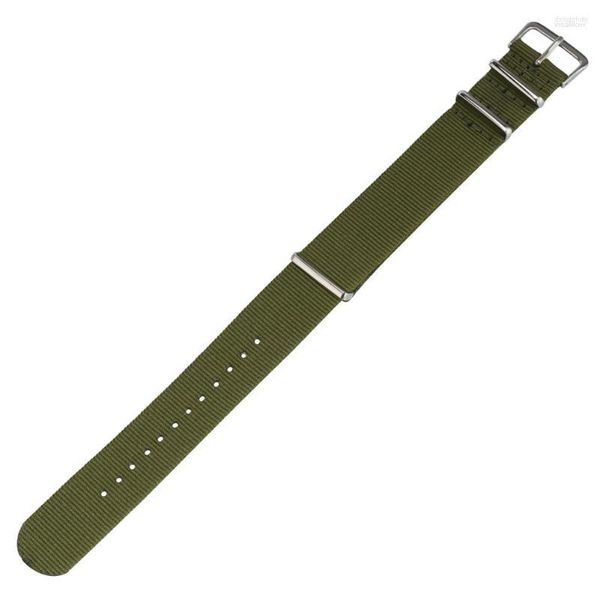 Correas de reloj, correa de lona de nailon de 22mm, correa de reloj con hebilla verde única, pulsera para hombres y mujeres, relojes de moda, correas, cinturón de muñeca