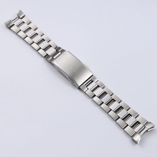 Correas de reloj 22 mm Plata Sólido 316L Acero inoxidable Correa de reloj Cierre de despliegue Extremo curvo Pulsera de muñeca Correa de stock 230803