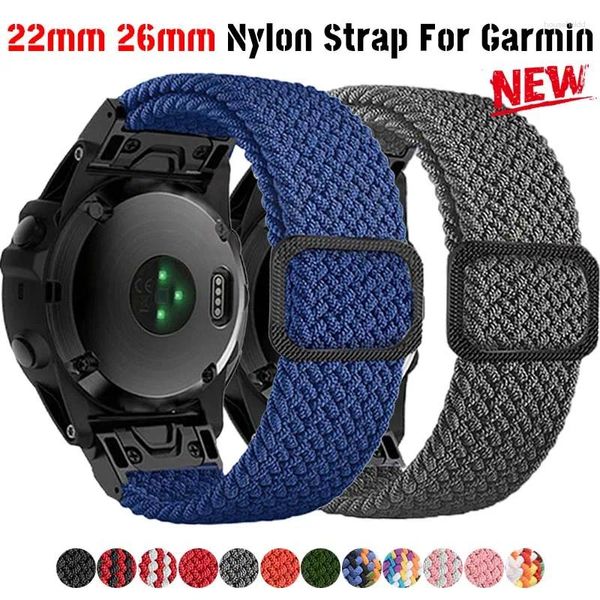 Bandas de reloj 26 22 mm Correa de nailon elástica para Garmin Fenix6X 6 Pro 7X 7 Solar/5 5X Plus 3 3HR/Epix Forerunner 935 945 965 Smartwatch WatchBand