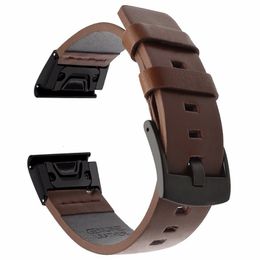 Horlogebanden 26 22 MM Lederen Quick Release Horlogeband Band Voor Garmin 7X 7 6 6X Pro 5 5X Plus 3 HR Horloge Easyfit Polsband Armband 230718