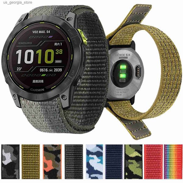 Bandes de montre 26mm 20mm 22mm bande en Nylon pour Garmin Fenix 7X 6X Pro 7 7S 6 6S 5X 5 5S Plus/Venu 2 Plus sangle à séchage rapide Y240321