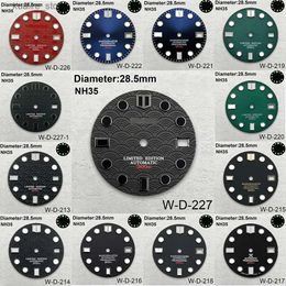 Bracelets de montre 28,5 mm S Cadran d'échelle de poisson Fit NH35 / NH36 / 4R ment C3 Accessoires de modification lumineux vert fort 3 / 3,8 Oclock L240307