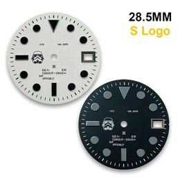 Bandas de reloj 28.5 mm de mar Knight Dial Adecuado para NH35/NH36/4R35/4R36 Accesorios de modificación de color negro/blanco Modificación Q240514