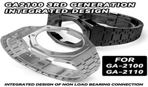 Regarder les bandes 2e accessoires modifiés de 3e génération pour GA2100 GA 2100 2110 Métal et sangle en acier inoxydable Watchband8080540