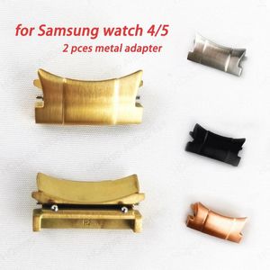 Bandas de reloj 2pcs Adaptador de metal para Samsung Galaxy 5 Pro 45mm Watch4 Classic 46mm 42mm 4 40mm 44mm 22mm Conector de banda