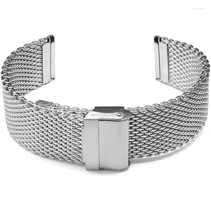 Bracelets de montre 304 Bracelet en maille d'acier inoxydable 20mm bracelets de montre milanais bande de libération rapide mode Bracelet de ceinture de poignet en argent