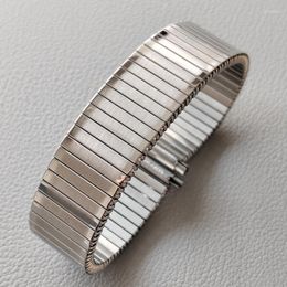 Correas de reloj, correa elástica de acero inoxidable 304L, correa de Metal de 16-22mm de ancho, pulsera de expansión elástica ajustable, accesorios