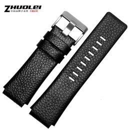 Bandas de reloj 30 mm 28 mm Black Band de alta calidad Correa para hombre para DZ1089 DZ1123 DZ1132 Sustituye la boca convexa 3022 mm Negro 230811