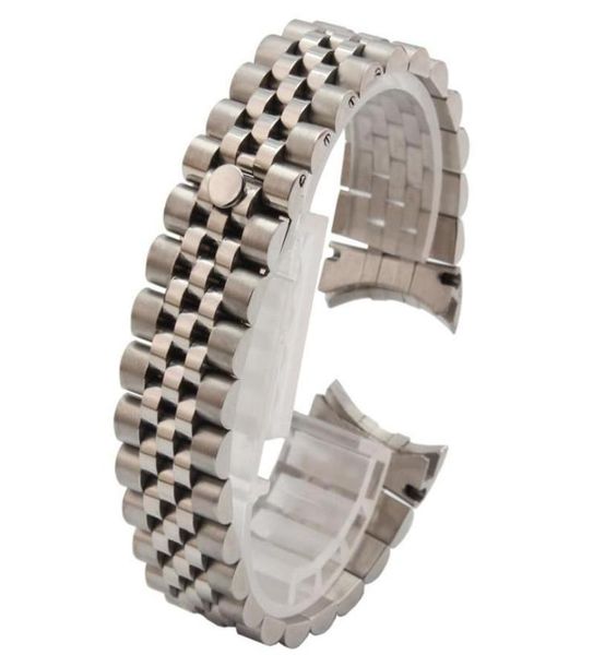 Watch Bands 316L Silver 2 Tone Gold Solid Curve End Jubilee Band Band Bracelet Fit For4745756