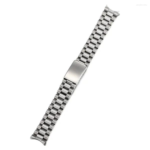 Bracelets de montre en acier inoxydable 316L SKX 18mm 20mm brosse polonaise solide président bracelet bande extrémité incurvée