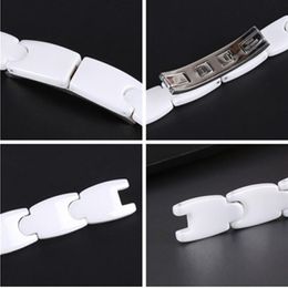 Bekijk banden 9 x 4 mm keramische concave interface horlogeband dames riem kleine polshorloges band witte riem waterdichte armband