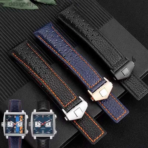 Bracelets de montre accessoires bande pour TAG HEUER CAW211R bande en cuir PU papillon boucle Bracelet 22mm poignet ceinture Q231212