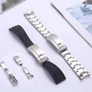 Bekijk bands accessoires armband voor horloges Men Dayton Subband Siliconesteel Fine Tuning Buckle Strap 20mm Hele22