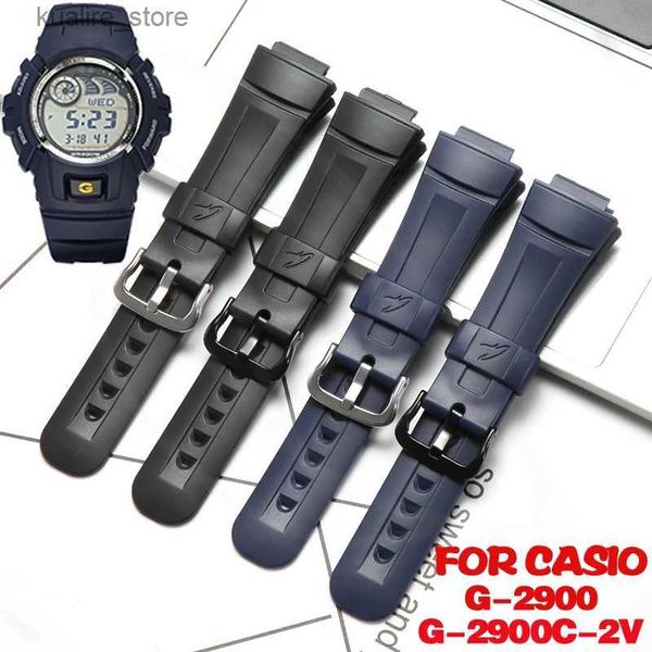 Accesorios de bandas de reloj para Casio G-2900 g 2900 Correa G-2900C-2V Resina Sile Hombres Deportes Impermeable Pin Hebilla banda L240307