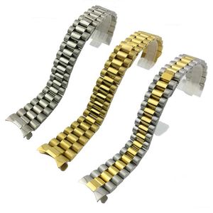 Bekijk Bands Accessoires voor log-type met drie-parels vaste Diving roestvrijstalen band Presidential Buckle 20mm Men's Gold258U