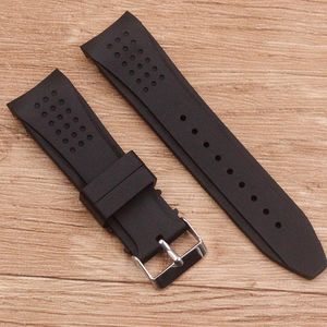 Bracelets de montres Accessoires Bracelet en silicone Interface incurvée 24 mm Boucle ardillon Homme Pour toutes les marques