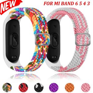 Bracelets de montre Bracelet en nylon réglable pour Xiaomi Mi Band 7 6 5 Bracelet de remplacement en tissu tissé élastique 4 confortable