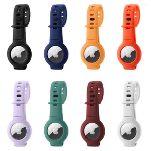 Bandas de reloj AirTag Caso Pulsera de silicona Diseño de pulsera para niños Niños Viejo Hombre Mascotas Perros Gatos Cubierta protectora Apple Tracker