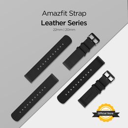 Horlogebanden Amazfit lederen band 20 mm/22 mm originele accessoires voor smartwatch 230715