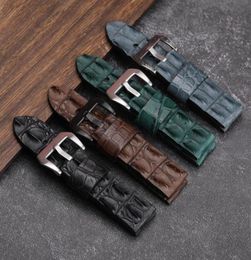 Bands de montre American Crocodile Leather Watchband Handmade 24 mm Sangle supérieure compatible avec PAM111 441 Men039s Bracelet4678702