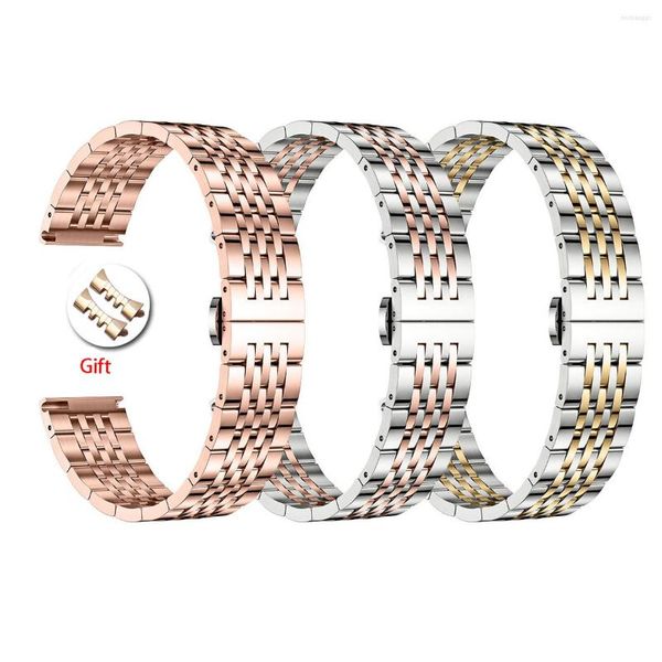 Bracelets de montre Bracelet Acier inoxydable 12/13/14/15/16/17mm Bracelet fermoir papillon 18/19/20/21/22/23/24mm Bracelet Ceinture de remplacement