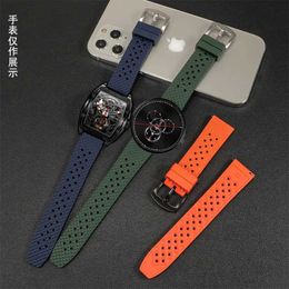 Bands de montre Barrel Type de montre en caoutchouc STRAPE SUBSITATE OUVERSE MECHECHIQUE MORDE Z Série humide Bouche directe Silicone Silicone 22 mml2404