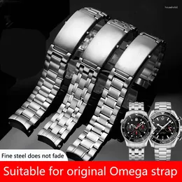 Bracelets de montre Bracelet pour Omega couturier 300 600 planète océan solide Bracelet en acier inoxydable accessoires hommes bande chaîne