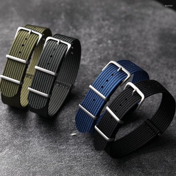 Bracelets de montre bracelet en nylon tressé 20 mm 22 mm noir gris vert bleu G10 doux mince bracelet pour hommes résistant à l'usure imperméable