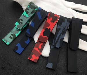 Horloge Bands Merk Kwaliteit 20mm RB Camo Blauw Rood Grijs Groen Zwart Horlogeband Rubber Band voor Rollenriem Onderzeeër Sub-Mariner