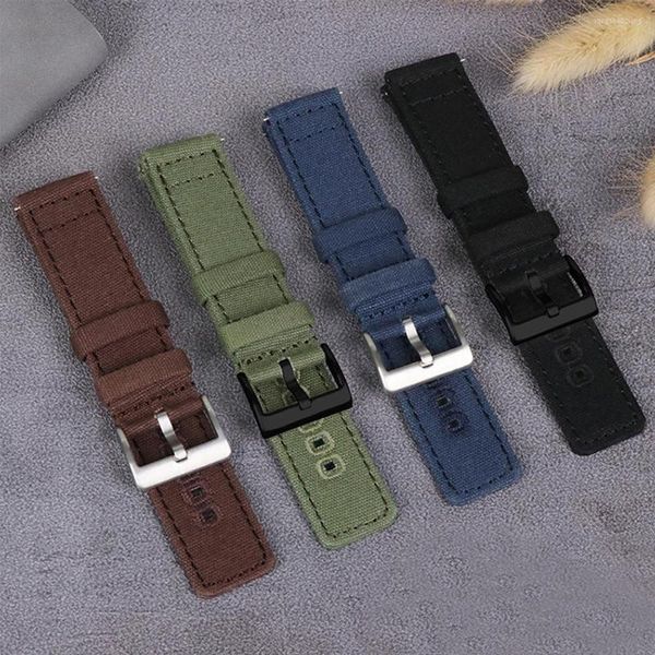 Correas de reloj correa de nailon de lona 20mm 22mm banda de liberación rápida pulsera inteligente accesorios de repuesto para hombres