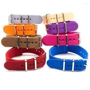 Bekijk bands Casual polshorloge Band Fashion Accessoires Adem Afficte Sport Silver Buckle Nylon Riem geschikt voor mannen Women Hele22