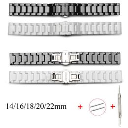 Reloj Ceramic Watch Bracelet 14 mm 16 mm 18 mm 20 mm 22 mm Correa de cerámica blanca Cerámica de cerámica universal Banda 230814