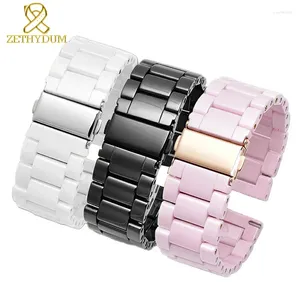 Watch Bands Ceramic Watchband Band 22 mm pour Huawei Honor Dream Magic Ticwatch Sports Smart Pink Color Bracelet