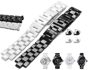 Watch Bands Ceramics Wristband High Women039s Men039s Bracelet de mode de sangle noir 16 mm 19 mm pour J123720060