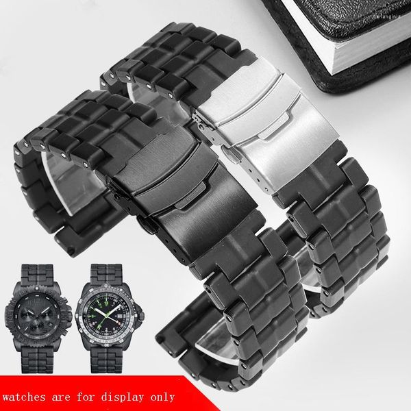 Bracelets de montre CICIDD remplacer le bracelet pour 3051 3050 8800 bracelet de montre en acier plastique en Fiber de carbone noir 23mm chaîne pour hommes