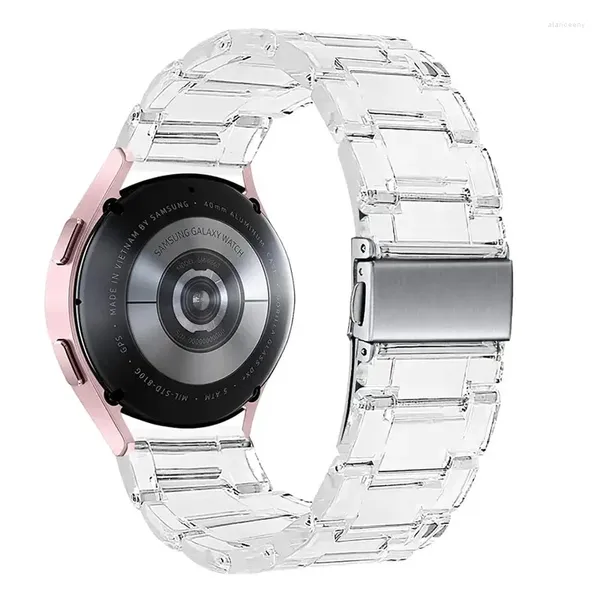 Bracelets de montre Bracelet en résine transparente pour Galaxy 4 5 6 40mm 44mm Bracelet Transparent Samsung Pro 45mm Watch4 classique 47mm 46mm Bracelet