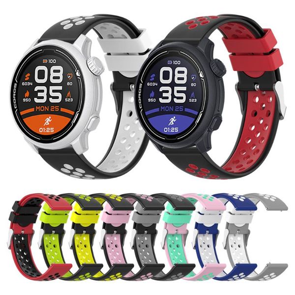 Bandas de reloj Correa de silicona deportiva colorida para COROS PACE 2 / APEX Pro 46mm Correa de reloj inteligente Pulsera de repuesto Accesorios de correa de reloj