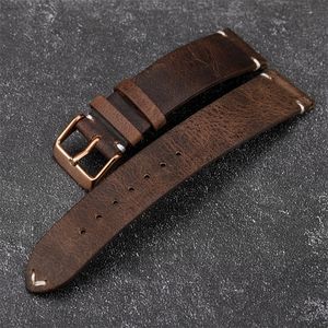 Bracelets de montre Bracelet en cuir de vache 18mm 19mm 20mm 21mm 22mm Cuir Vintage Hommes Femmes Remplacement Bracelet Mince Bracelet Bracelet Montre Accessoires 230616