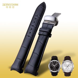 Correas de reloj extremo curvo Pulsera de cuero genuino correa de reloj para hombre para tissot T035 correa de reloj 22 23 24 mm relojes de pulsera banda cierre de mariposa 230803