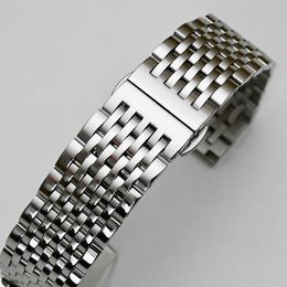 Bracelets de montre Extrémité incurvée Bracelet de montre en acier inoxydable 18mm 19mm 20mm 21mm 22mm Bracelet de remplacement fermoir papillon Bracelet de montre Bracelet argent or 230905
