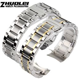 Bracelets de montre Bracelet de montre en acier inoxydable à extrémité incurvée bracelets de montre 16mm 17mm 18mm 19mm 20mm 21mm 22mm 23mm 24mm bracelet en acier 230918
