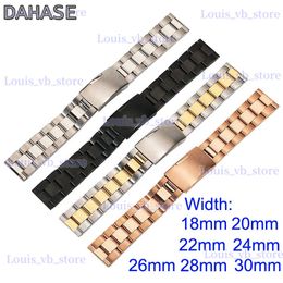 Bracelets de montre DAHASE acier inoxydable 18mm 20mm 22mm 24mm 26mm 28mm 30mm bande solide classique général bracelet en métal ceinture OL3Z T240227