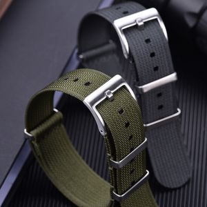 Bracelets de montre Design bracelet nervuré 20mm 22mm bracelet de montre en nylon tresse accessoires en tissu balistique pour bande militaire 230831